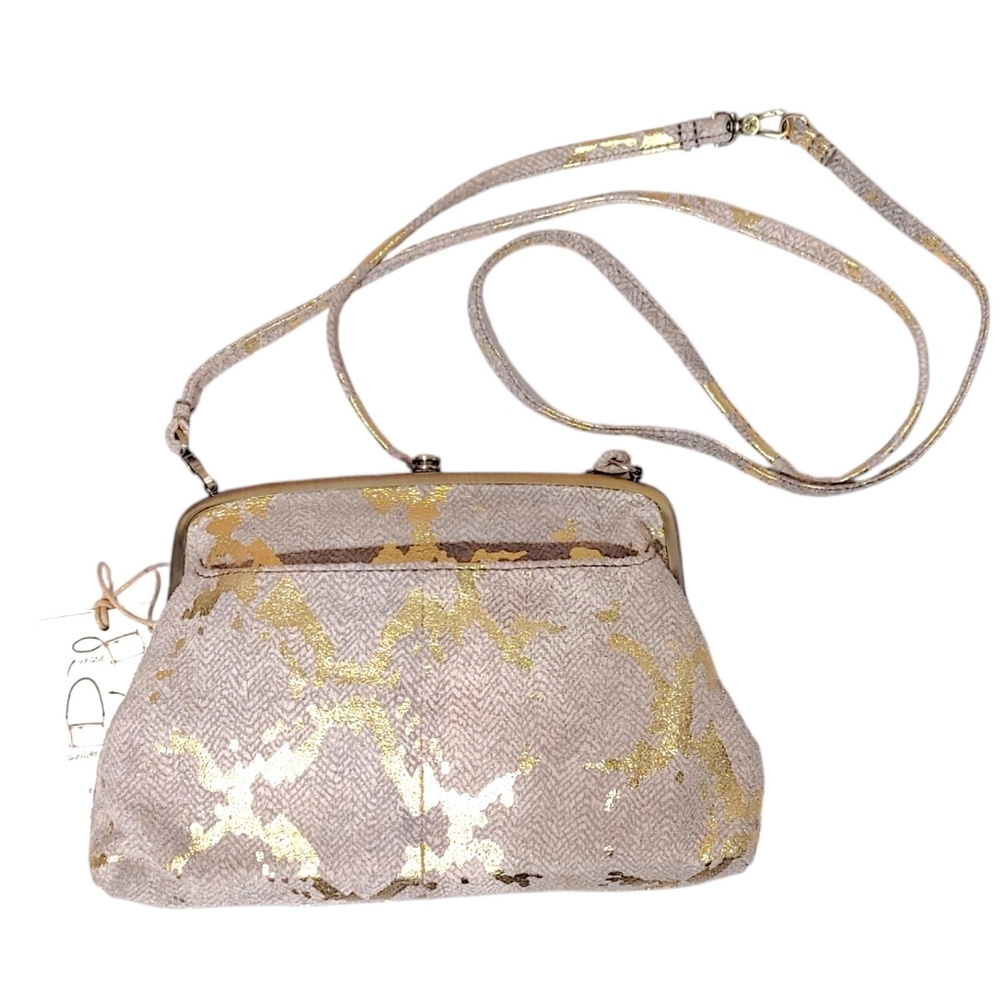 Hobo Metallic Leather Snakeskin Convertible Crossbody Clutch Bag Handbag NWT - Picture 4 of 8